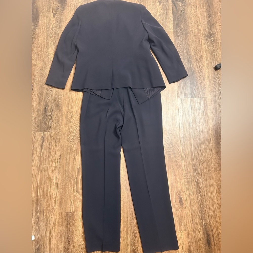 Lafayette 148 Suit Blazer Pant Set‎ Womens 10 Barrow Straight Leg Black Blazer 8 - Picture 9 of 14